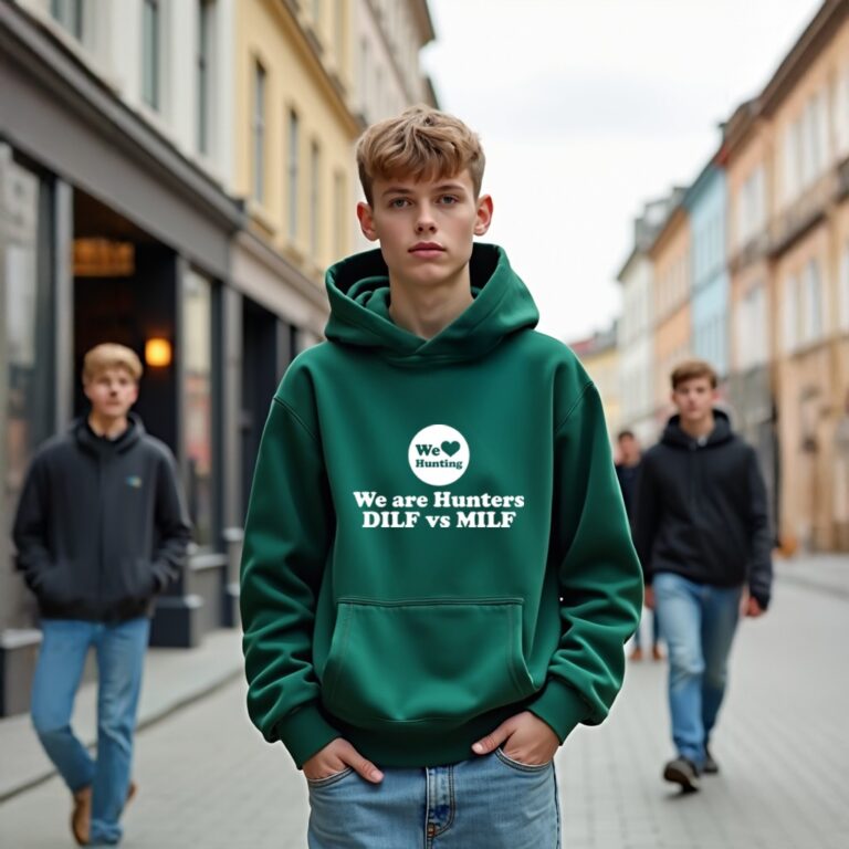 En mossgrön hoodie från klasströjadirekt.se