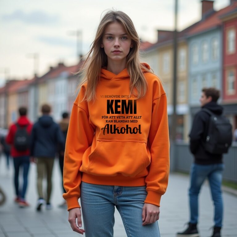 En orange hoodie från klasströjadirekt.se