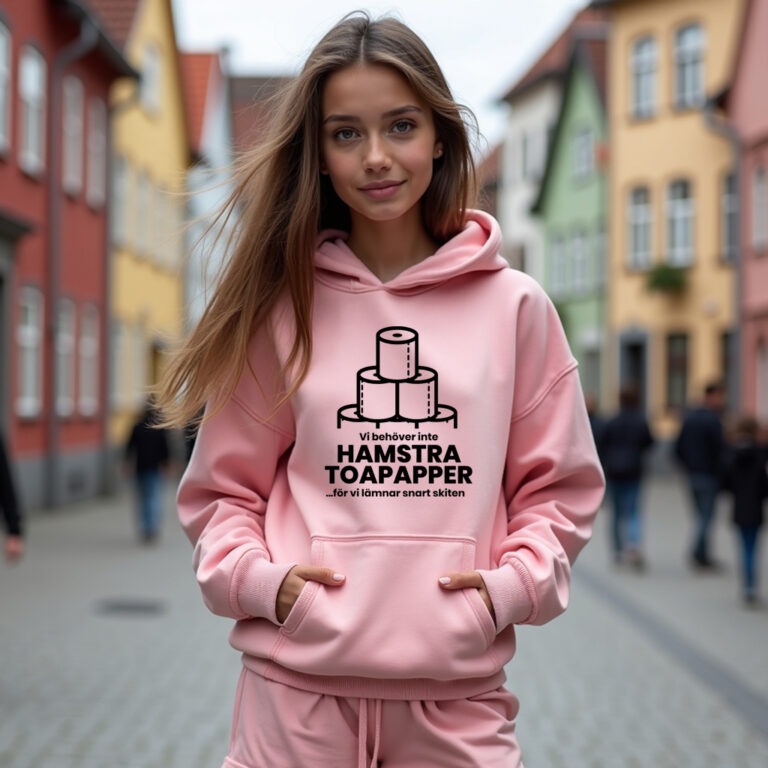 En rosa hoodie från klasströjadirekt.se